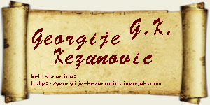 Georgije Kezunović vizit kartica